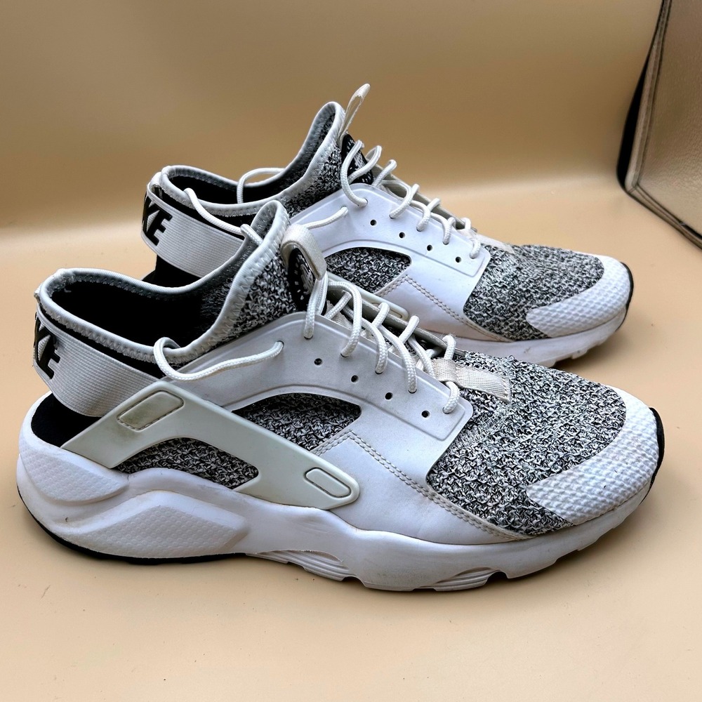 Nike Air Huarache Run Drift White Black Knit Mens Sneakers 875841-009 Size 10.5